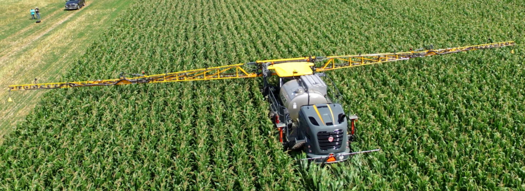 Corn fungicide application.